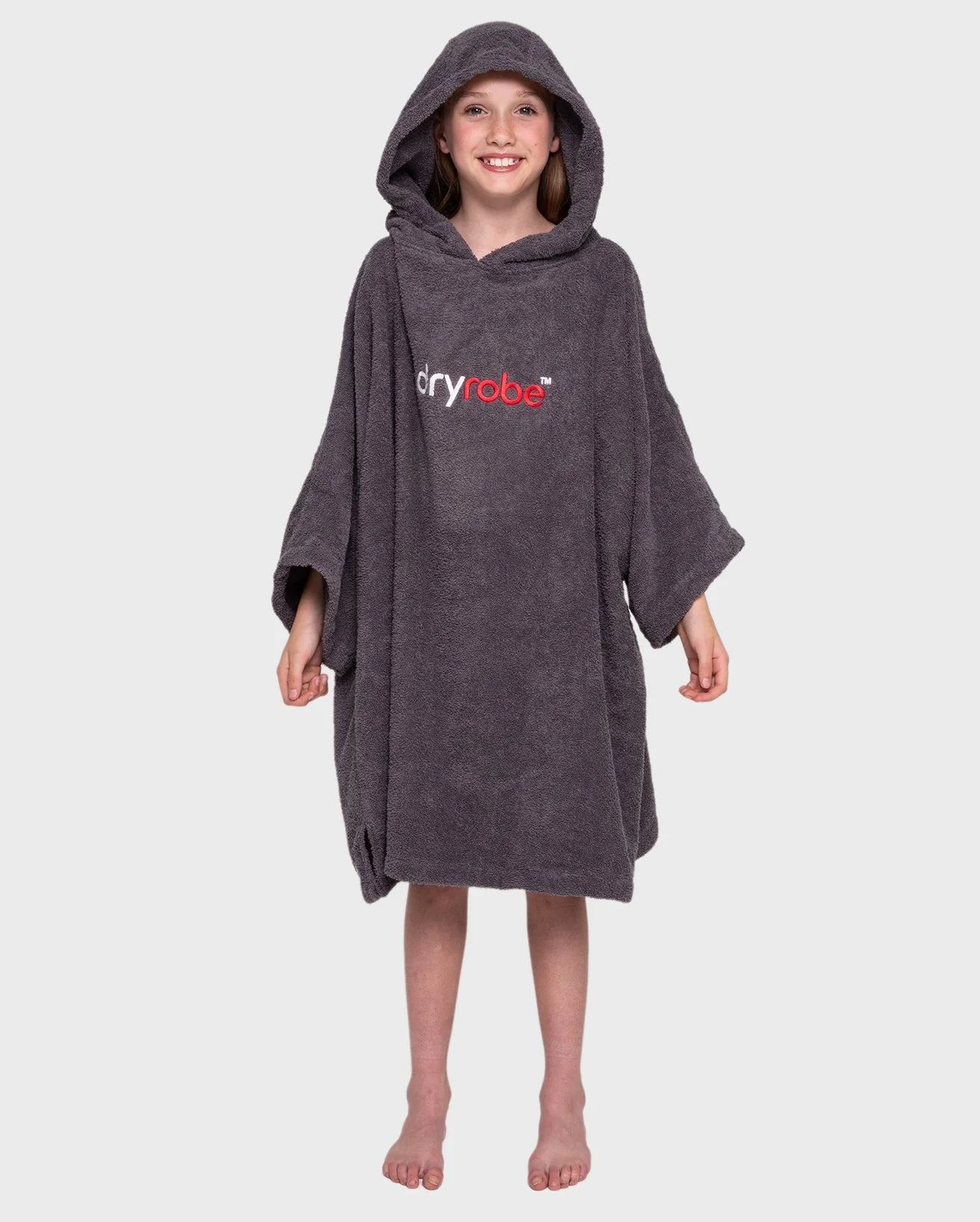 Slate Grey Kids Organic Towel Changing Robe - Image 8
